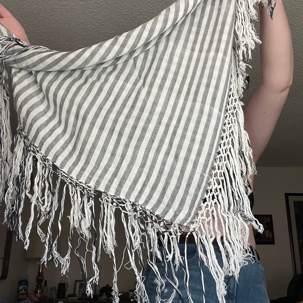 Silk Striped Scarf/Shawl